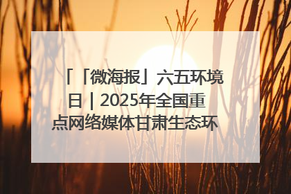 「微海报」六五环境日｜2025年全国重点网络媒体甘肃生态环保行走进凉州区