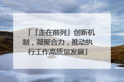 「走在前列」创新机制，凝聚合力，推动执行工作高质量发展