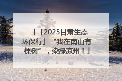 「2025甘肃生态环保行」“我在南山有棵树”，染绿凉州！