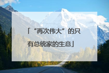 “再次伟大”的只有总统家的生意