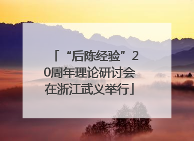 “后陈经验”20周年理论研讨会在浙江武义举行