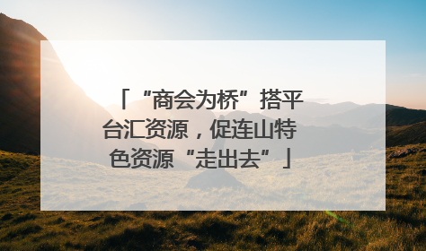 “商会为桥”搭平台汇资源，促连山特色资源“走出去”