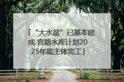 “大水盆”已基本建成 官路水库计划2025年底主体完工