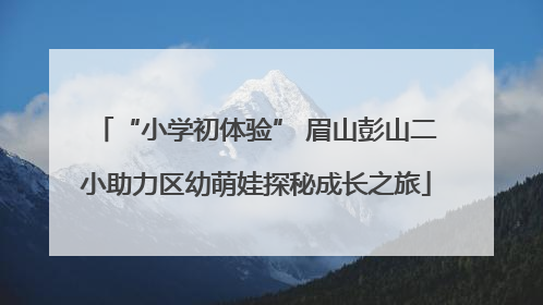 “小学初体验” 眉山彭山二小助力区幼萌娃探秘成长之旅