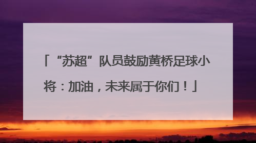 “苏超”队员鼓励黄桥足球小将：加油，未来属于你们！