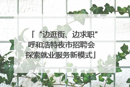 “边逛街、边求职” 呼和浩特夜市招聘会探索就业服务新模式