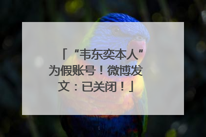 “韦东奕本人”为假账号！微博发文：已关闭！