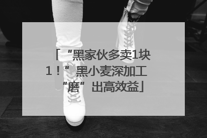 “黑家伙多卖1块1！”黑小麦深加工“磨”出高效益