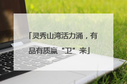 灵秀山湾活力涌，有品有质赢“卫”来