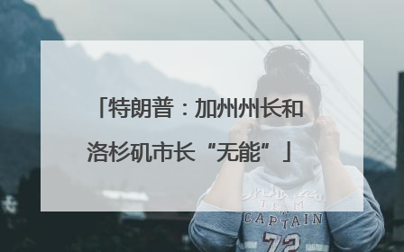 特朗普：加州州长和洛杉矶市长“无能”