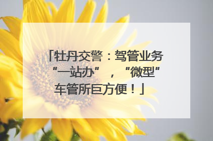 牡丹交警：驾管业务“一站办”，“微型”车管所巨方便！