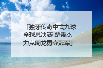 独牙传奇中式九球全球总决赛 楚秉杰力克周龙勇夺冠军