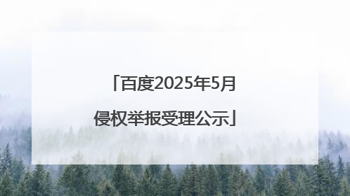 百度2025年5月侵权举报受理公示