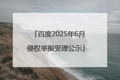百度2025年6月侵权举报受理公示