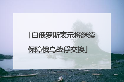 白俄罗斯表示将继续保障俄乌战俘交换