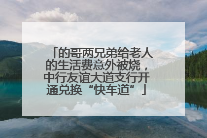 的哥两兄弟给老人的生活费意外被烧，中行友谊大道支行开通兑换“快车道”