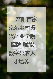 益阳首家京东乡村振兴产业学院揭牌 赋能数字兴农人才培养