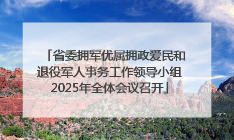 省委拥军优属拥政爱民和退役军人事务工作领导小组2025年全体会议召开
