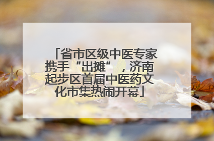 省市区级中医专家携手“出摊”，济南起步区首届中医药文化市集热闹开幕