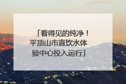 看得见的纯净！平顶山市直饮水体验中心投入运行