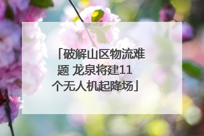 破解山区物流难题 龙泉将建11个无人机起降场