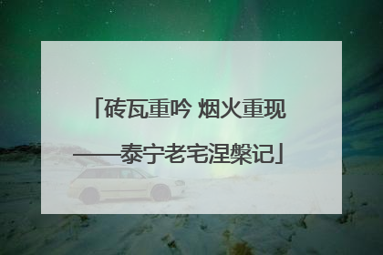 砖瓦重吟 烟火重现——泰宁老宅涅槃记