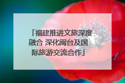 福建推进文旅深度融合 深化闽台及国际旅游交流合作