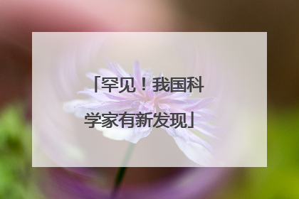 罕见！我国科学家有新发现