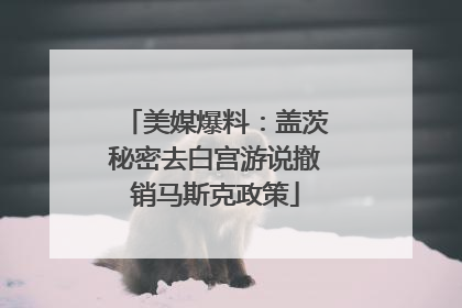 美媒爆料：盖茨秘密去白宫游说撤销马斯克政策