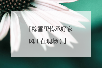 粽香里传承好家风（在现场）