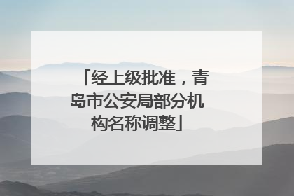 经上级批准，青岛市公安局部分机构名称调整