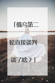 俄乌第二轮直接谈判谈了啥？