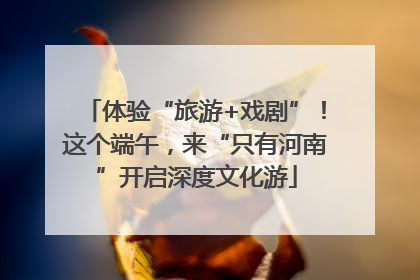 体验“旅游+戏剧”！这个端午，来“只有河南”开启深度文化游