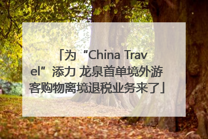 为“China Travel”添力 龙泉首单境外游客购物离境退税业务来了