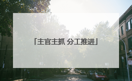 主官主抓 分工推进