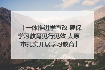 一体推进学查改 确保学习教育见行见效 太原市扎实开展学习教育