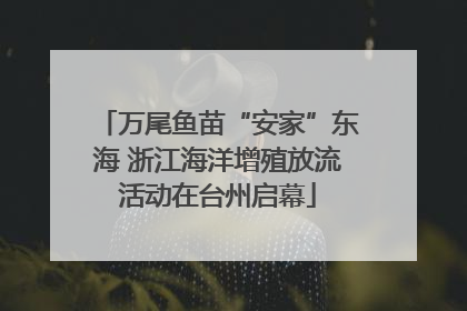 万尾鱼苗“安家”东海 浙江海洋增殖放流活动在台州启幕