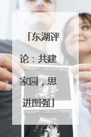 东湖评论：共建家园，思进图强