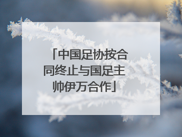 中国足协按合同终止与国足主帅伊万合作