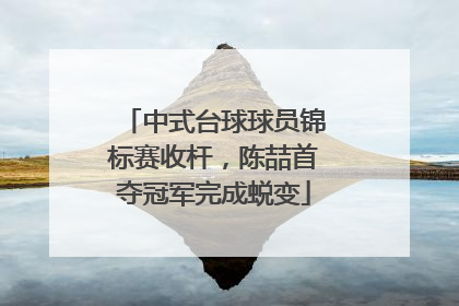 中式台球球员锦标赛收杆，陈喆首夺冠军完成蜕变