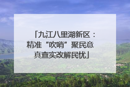 九江八里湖新区：精准“吹哨”聚民意 真查实改解民忧