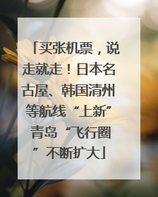 买张机票，说走就走！日本名古屋、韩国清州等航线“上新” 青岛“飞行圈”不断扩大