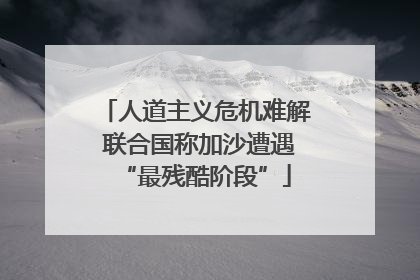 人道主义危机难解 联合国称加沙遭遇“最残酷阶段”