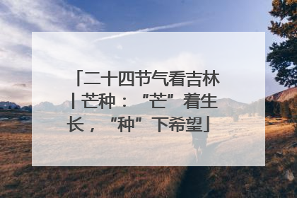 二十四节气看吉林丨芒种：“芒”着生长，“种”下希望
