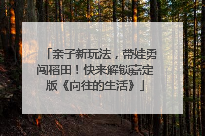 亲子新玩法，带娃勇闯稻田！快来解锁嘉定版《向往的生活》