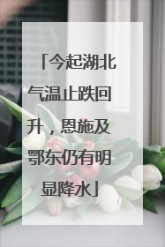 今起湖北气温止跌回升，恩施及鄂东仍有明显降水