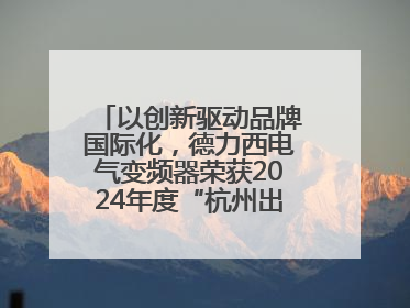以创新驱动品牌国际化，德力西电气变频器荣获2024年度“杭州出口名牌”称号