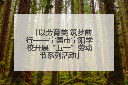 以劳育美 筑梦前行——宁国市宁阳学校开展“五一”劳动节系列活动