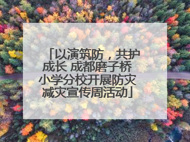 以演筑防，共护成长 成都磨子桥小学分校开展防灾减灾宣传周活动