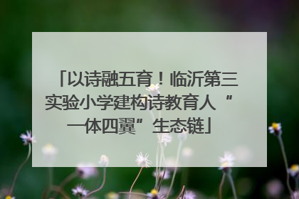 以诗融五育！临沂第三实验小学建构诗教育人“一体四翼”生态链